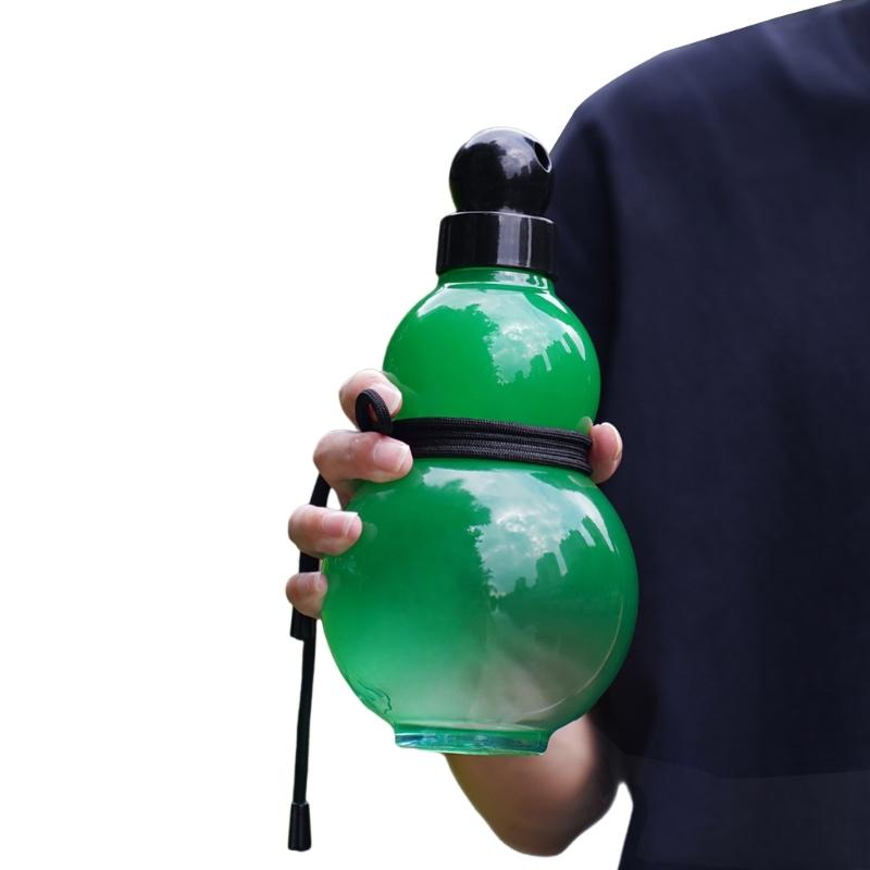 1000 мл Тыквенная бутылка для воды Тыквенная спортивная бутылка для воды Бутылка для воды для спортзала Тыквенная форма Дорожная наплечная бутылка для воды для спортзала зелёный