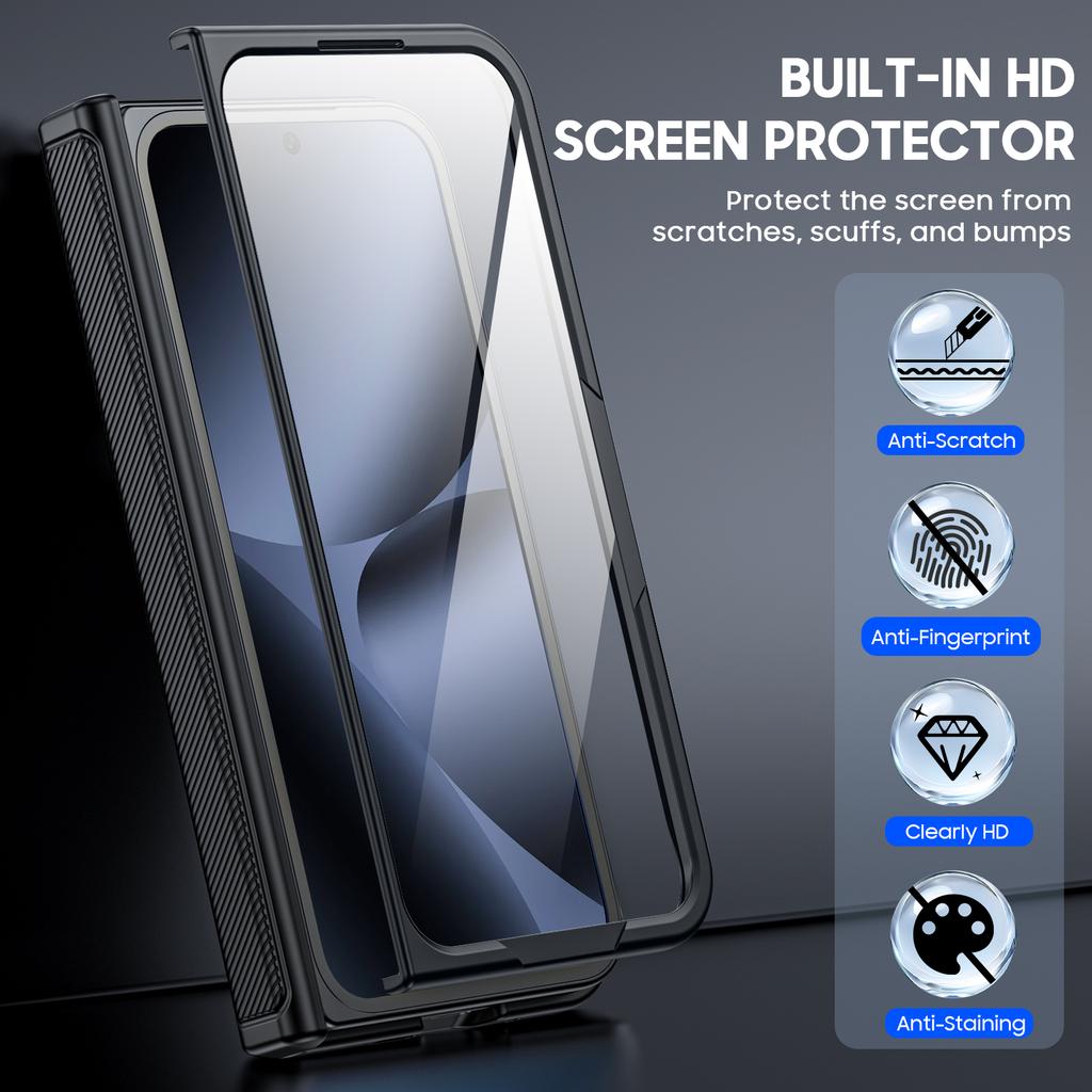 For Google Pixel 10 Pro Fold with Magnetic Power [Hidden Kickstand][Screen Protector][Hinge Protection] Slim Shockproof Protective Phone Case-Black