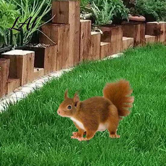 Weather Resistant Backyard Sculpture Realistic Squirrel Garden Stake 2D Flat Acrylic Yard Art Natural Landscape Accents Cute Ornament for Outdoor