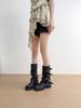 Long boots women's new autumn and winter thick-soled heightening knight boots versatile and thin pleated medium boots stacked boots