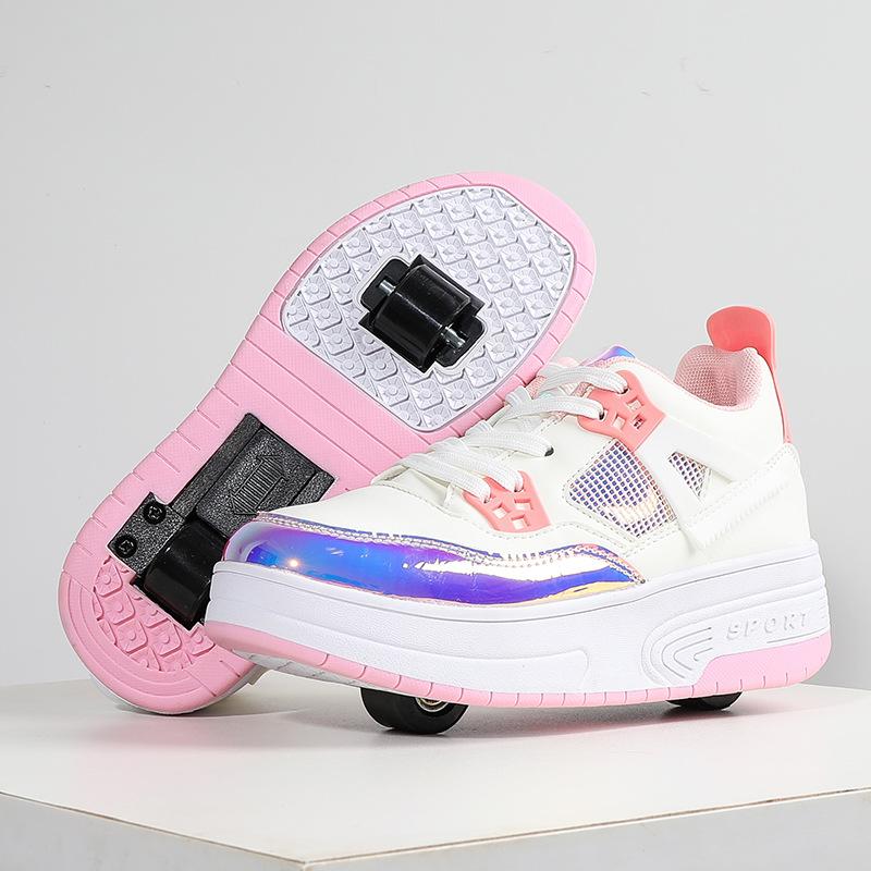 

Бегущие туфли Двойные колеса Невидимые студенческие роликовые коньки Летающие туфли Ходьба Мальчики с колесами Детская обувь 36