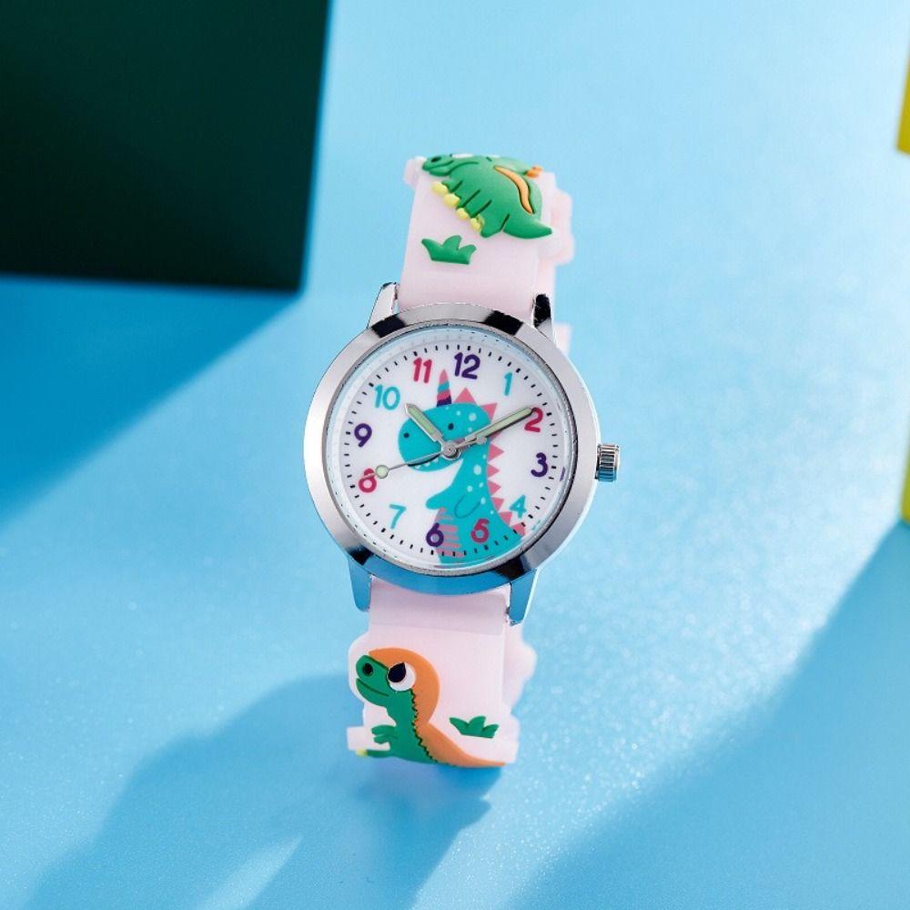 Round Dinosaur Wristwatch PU Watchband Wrist Watch Fashion Quartz Watch
