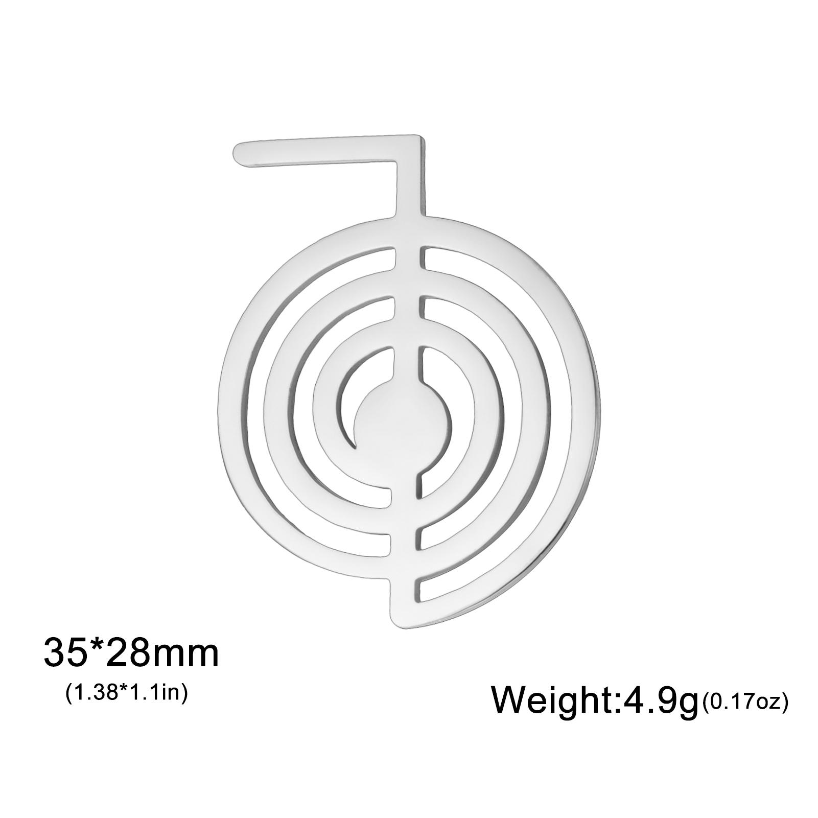 

Stainless Steel Cho Ku Rei Brooch Reiki Symbol Healing Energy Badge Pins Scarf Skirt Hats Accessories Spiritual Amulet Jewelry