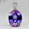 CERTIFIED Natural Purple Tanzanite 925 Sterling Silver Oval Pendant 28 Ct