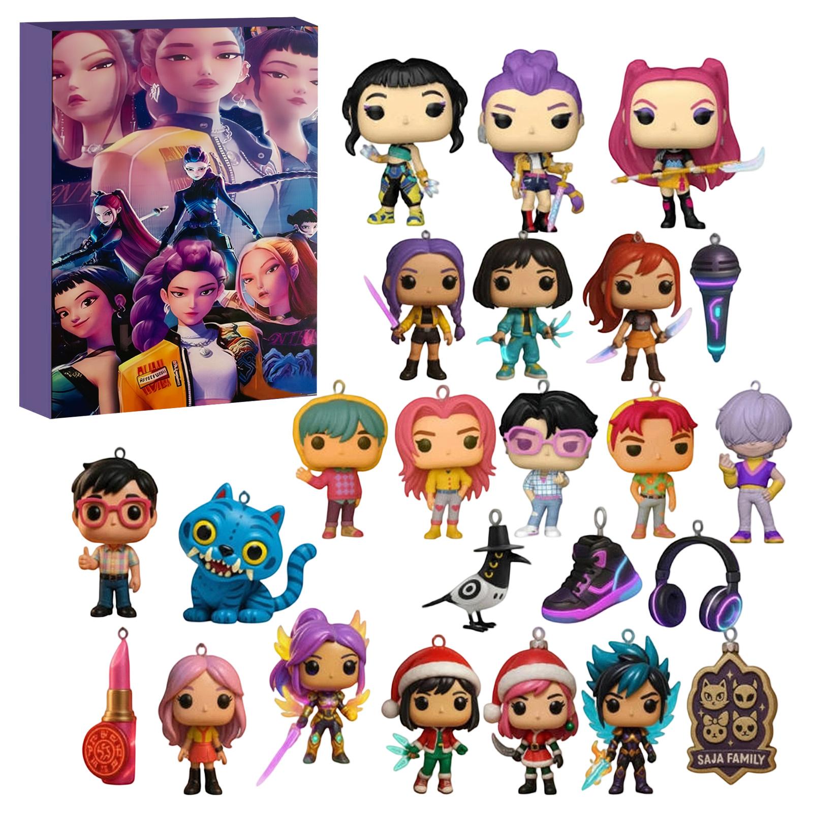 

Коробка-сюрприз с 3D куклами, 24 куклы ждут, чтобы вы их распаковали, Рождественский сюрприз для друзей и детей One Size