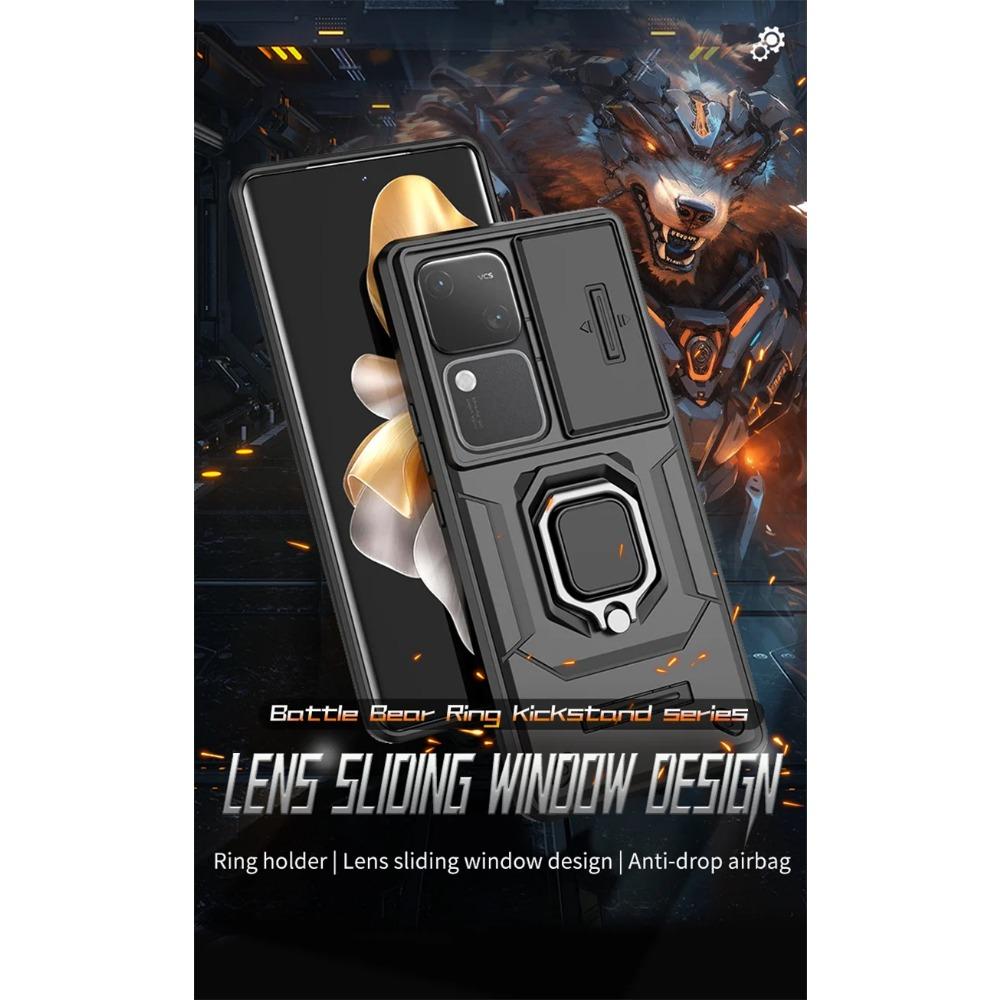 Armor Shockproof Case for Vivo V30 Pro Protective Cover Ring Magnetic Car Holder Business Full Protection Cover