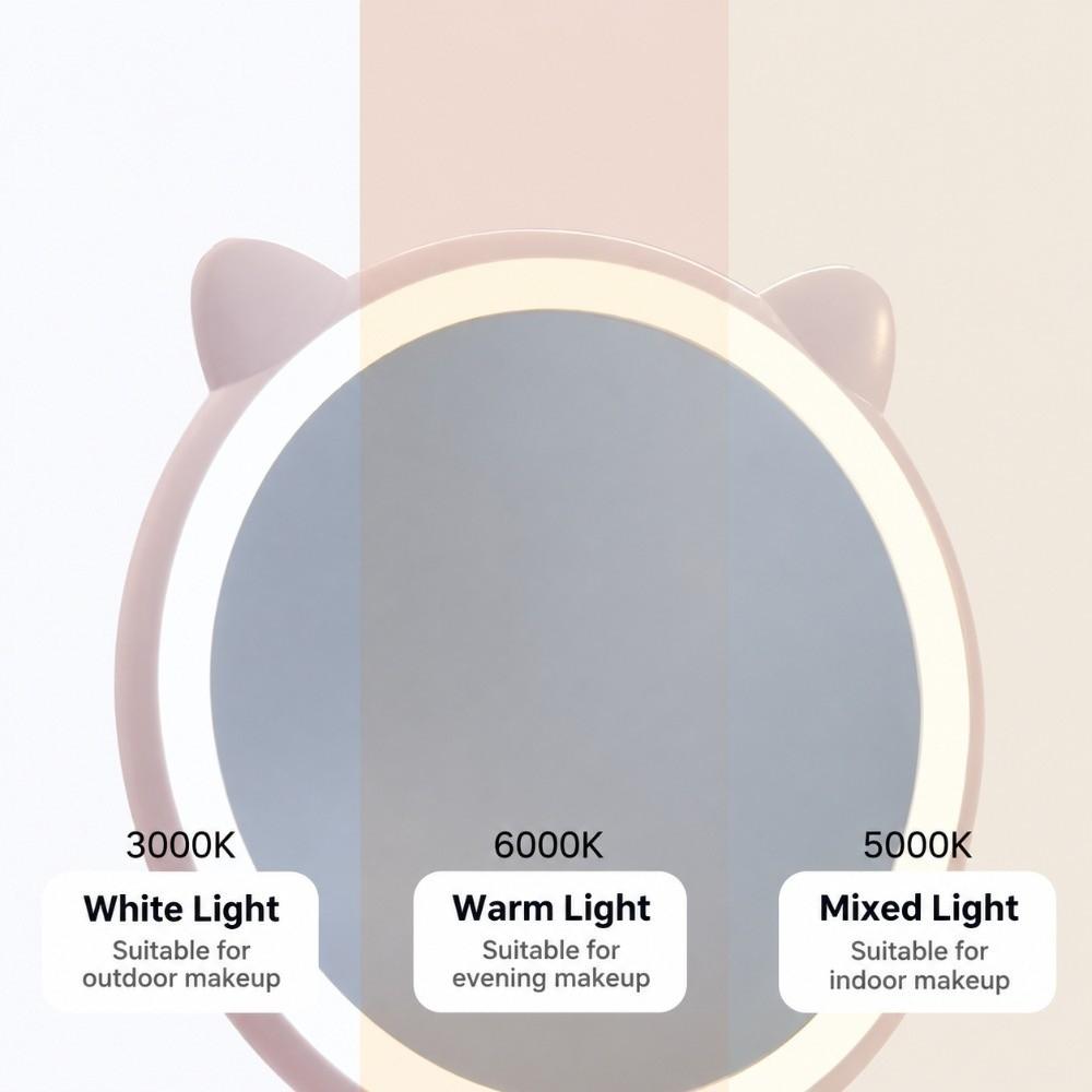 Rechargeable LED Makeup Mirror Touch Control Cosmetic Mirror Lighted Vanity Mirror Desktop