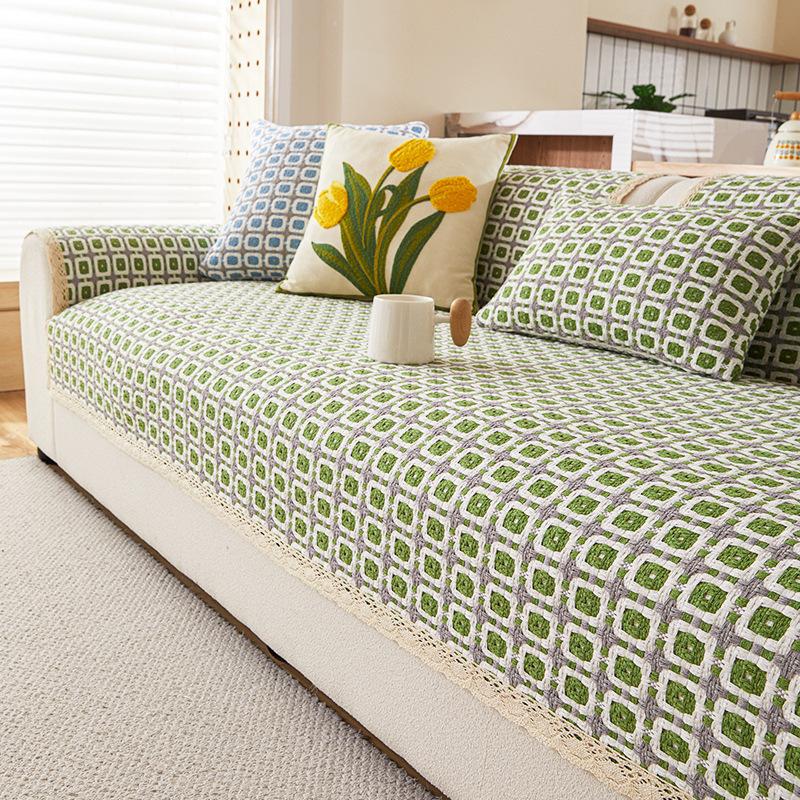 

Новая хлопковая нить, подушка для дивана, осень и зима, кожаный диван, нескользящая подушка для сиденья, универсальный всеобъемлющий чехол для дивана 70*70cm