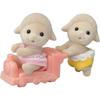 Sylvanian Families EPOCH Twin Sheep Dolls ST Mark Certified Toy for Dollhouse Ages 3 and Up