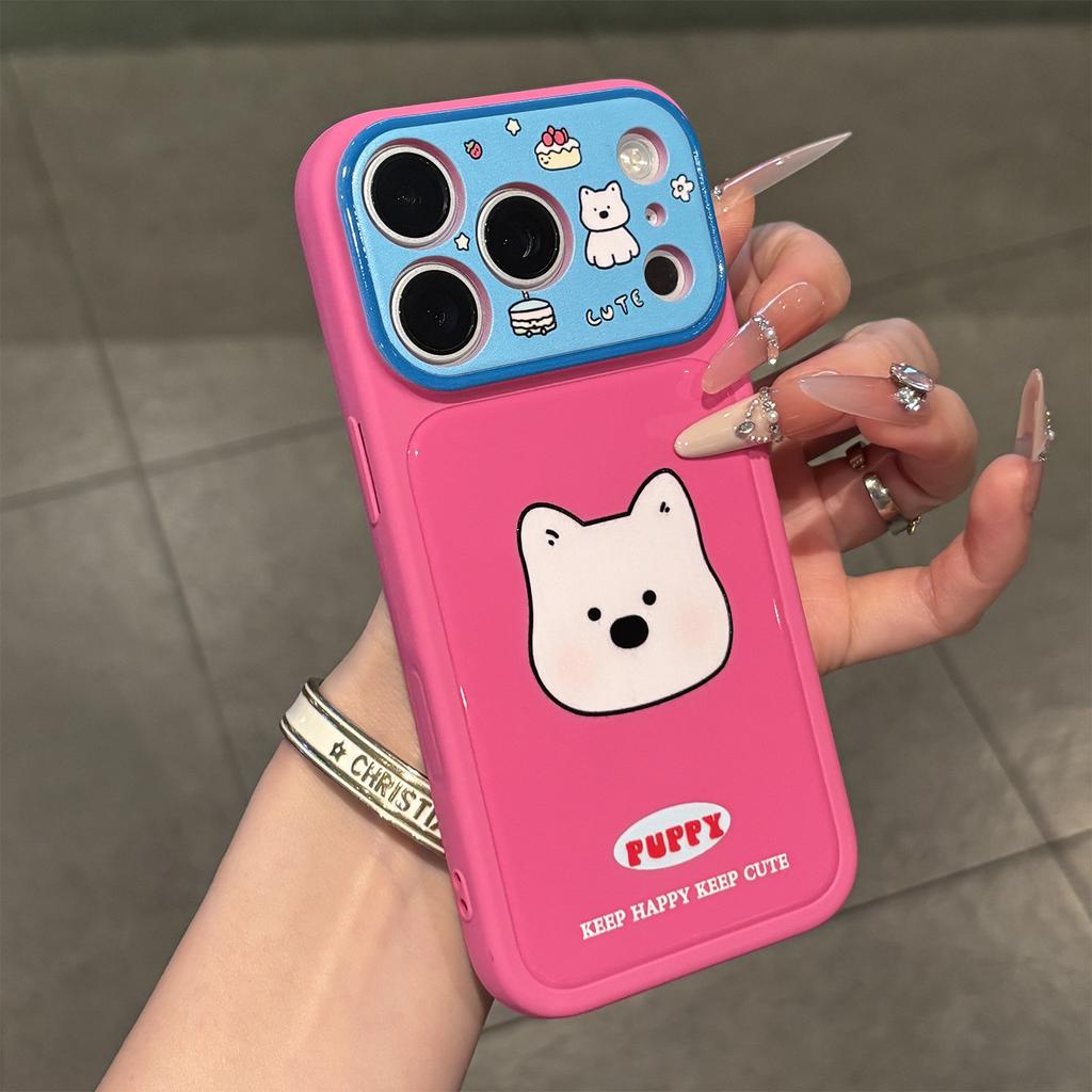 Contrasting Color Animal Avatar Is Suitable for Apple Promax Mobile Phone Case Girl High Value/large Window/