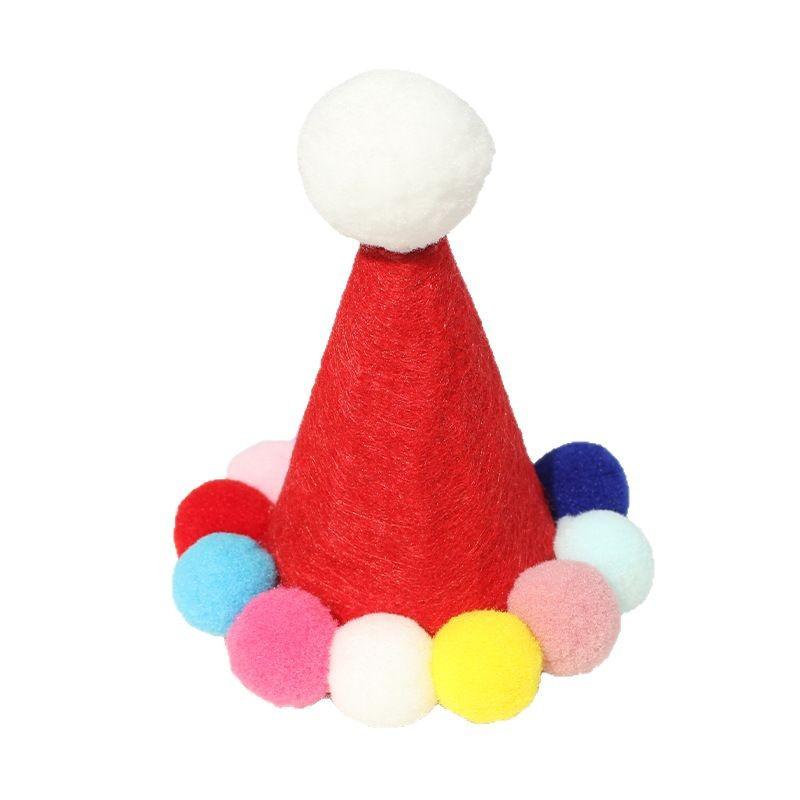 

Pet Dog Cat Non-woven Hairball Christmas Hat Headwear Wool Toy Cat Dog Ornaments Pet Supplies белый