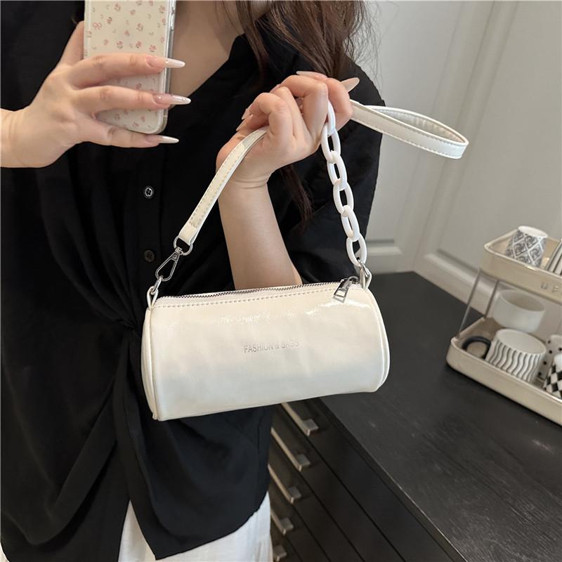 Chain round simple bag atmospheric versatile foreign style messenger bag women's 2025 new trendy niche shoulder bag trendy bag