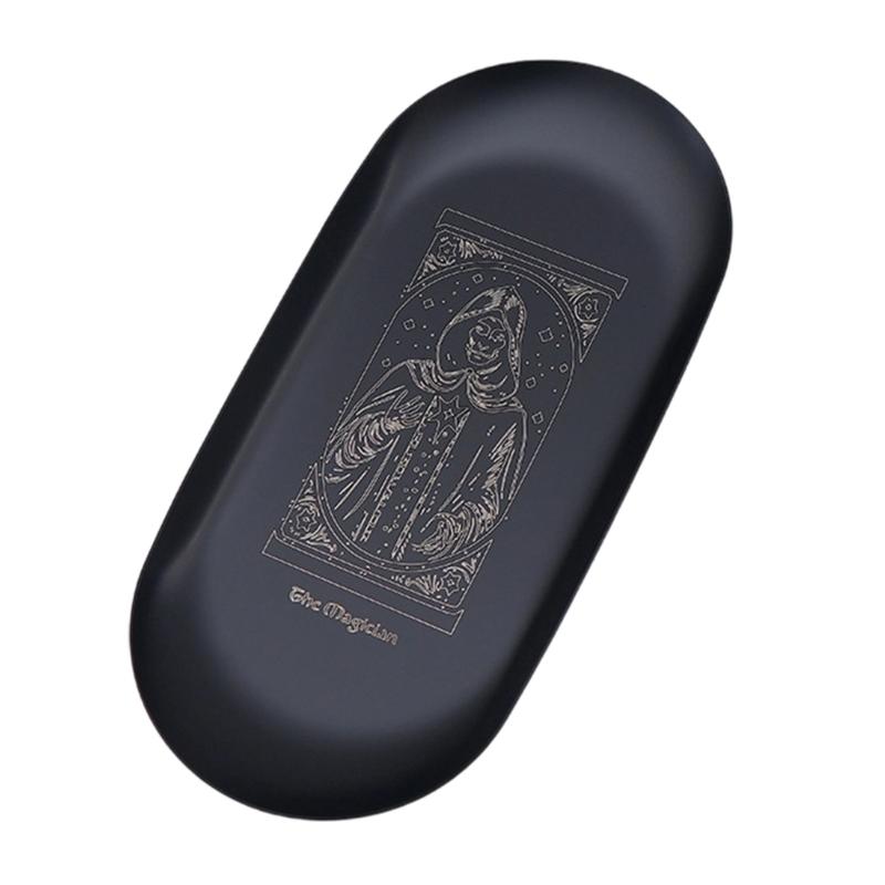 Ritual Tray Altar Plate Stainless Steel Candlestick Oval Plate Decorative Tea Light Stand Jewelry Tray