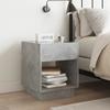 Nightstand with Infinity LED Effect Concrete Grey 40 x 40 x 50 cm