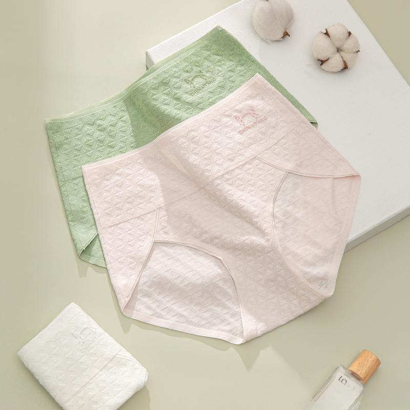 Baumwollunterwäsche für Damen Slips mit hohem Bund Nahtlos Atmungsaktiv Hautfreundlich Übergröße Hüfthebend Dreiecksslips