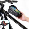 1L Bicycle Bag Cycling Top Front Tube Frame Bag 6.8inch Mobile Phone Case Touch Screen Road Hard Shell Case Bike Accessories