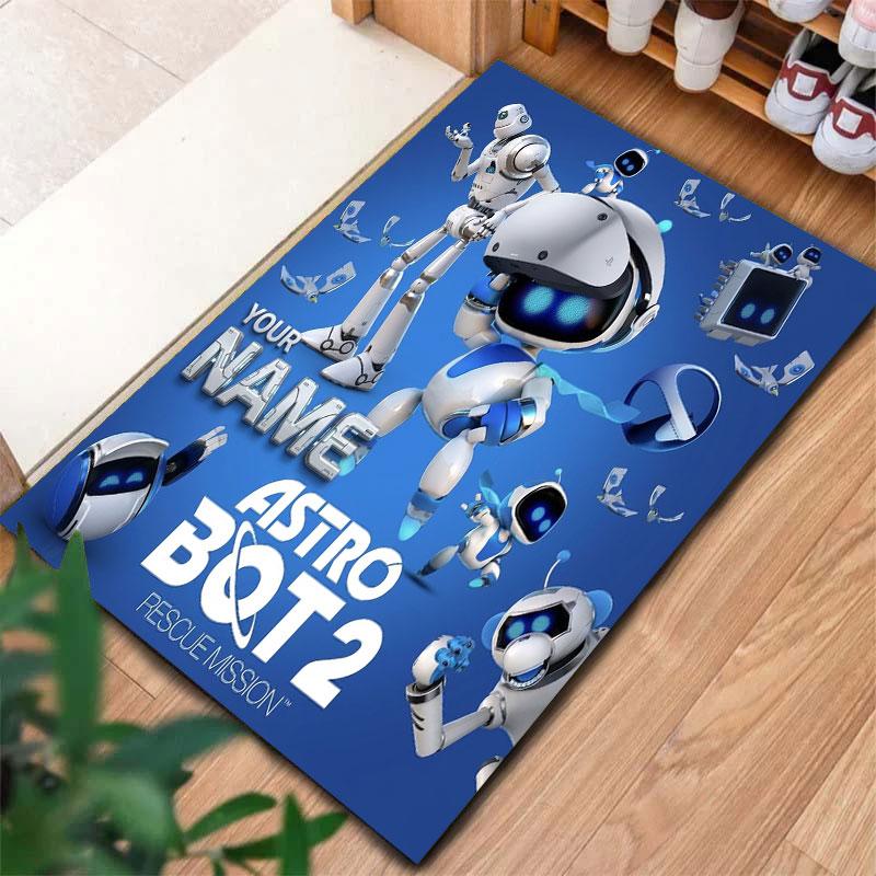ASTRO BOT Benutzerdefinierter Name Teppich für Wohnzimmer Schlafzimmer Zuhause Sofadekoration, Kinderspiel Rutschfeste Bodenmatte