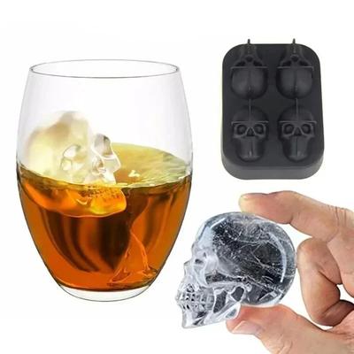 3D Skull Ice Block Mold Skull Shape Whiskey Ice Block Silicone Skull Ice Grid Ice Model Bar Creative Skull Silicone Ice Grid