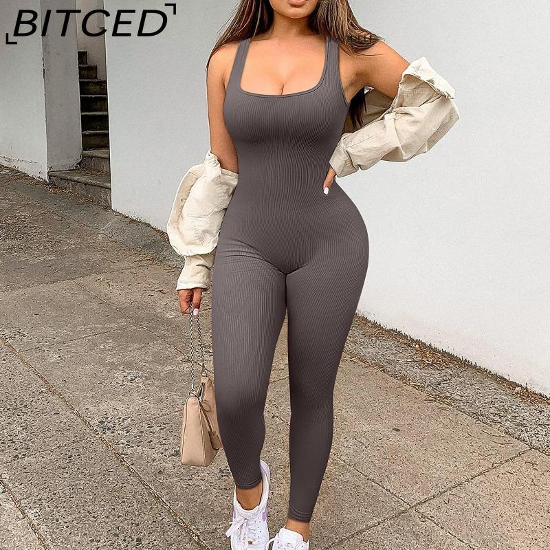 BITCED Combinaison Femme Automne/Hiver Décolleté Carré Push-Up Coupe Moulante Sexy