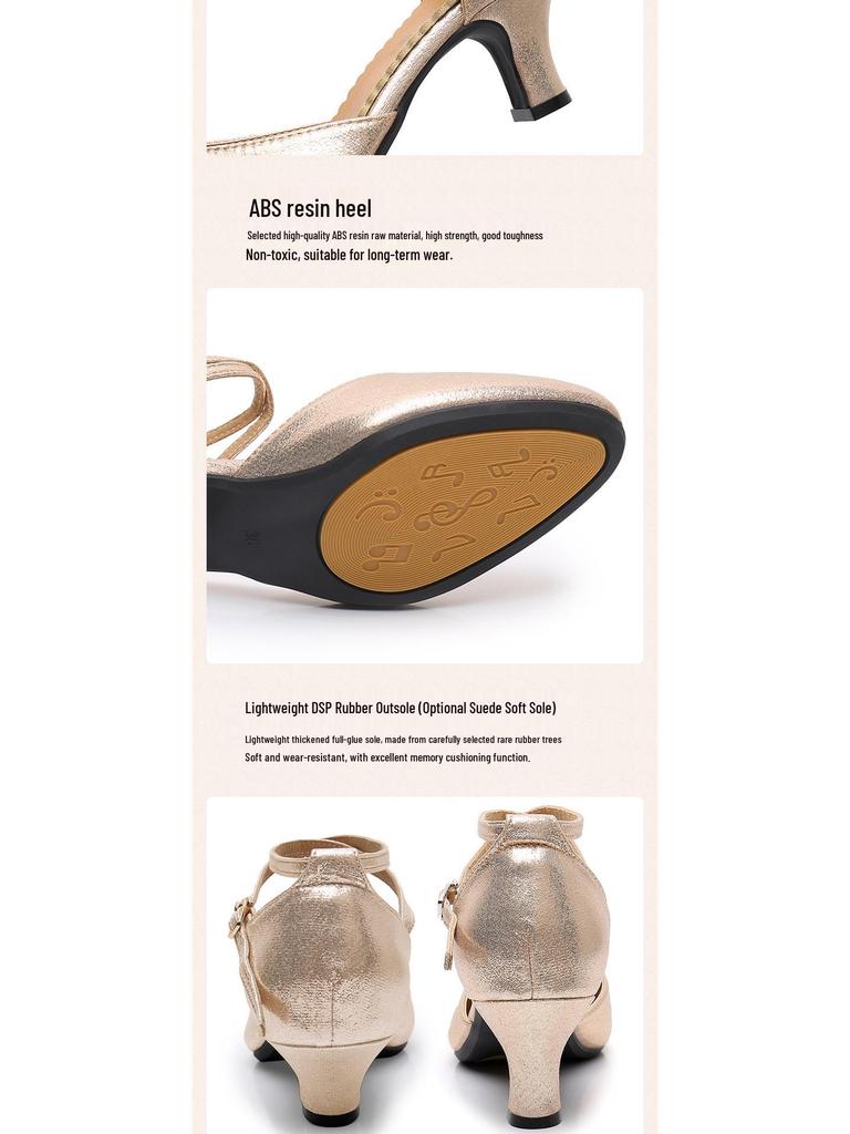 Women's Soft Sole Square Dance Shoes - High or Low Heel for Modern & Cha Cha Dance