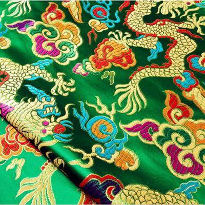 100*75cm Chinese Style Dragon Pattern Brocade Fabric For DIY Sewing Costume Hanfu Cheongsam Dress Kimono Cloth Silk Satin Fabric