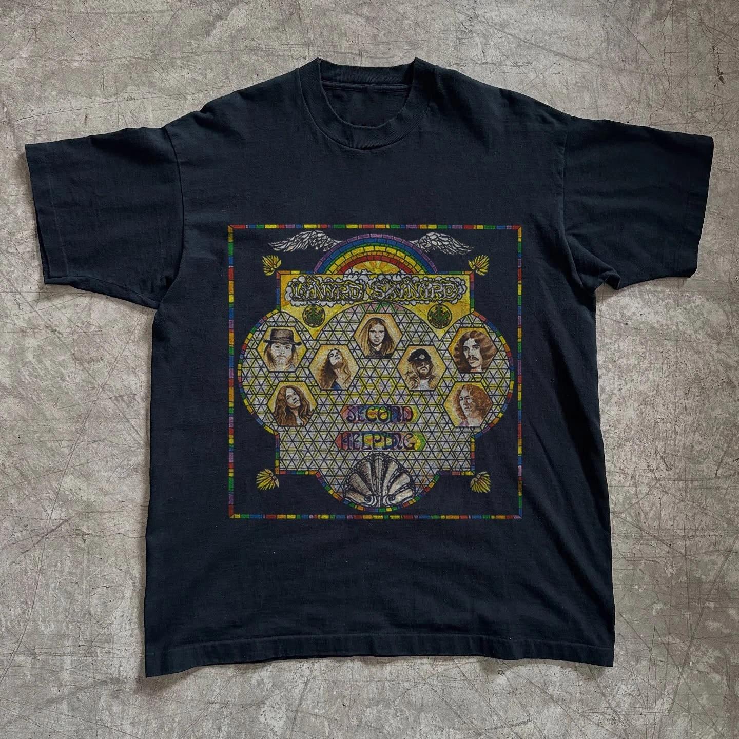 Vintage Lynyrd Skynyrd Second Helping T-shirt, Unisex Black T-shirt, Size S-5XL M