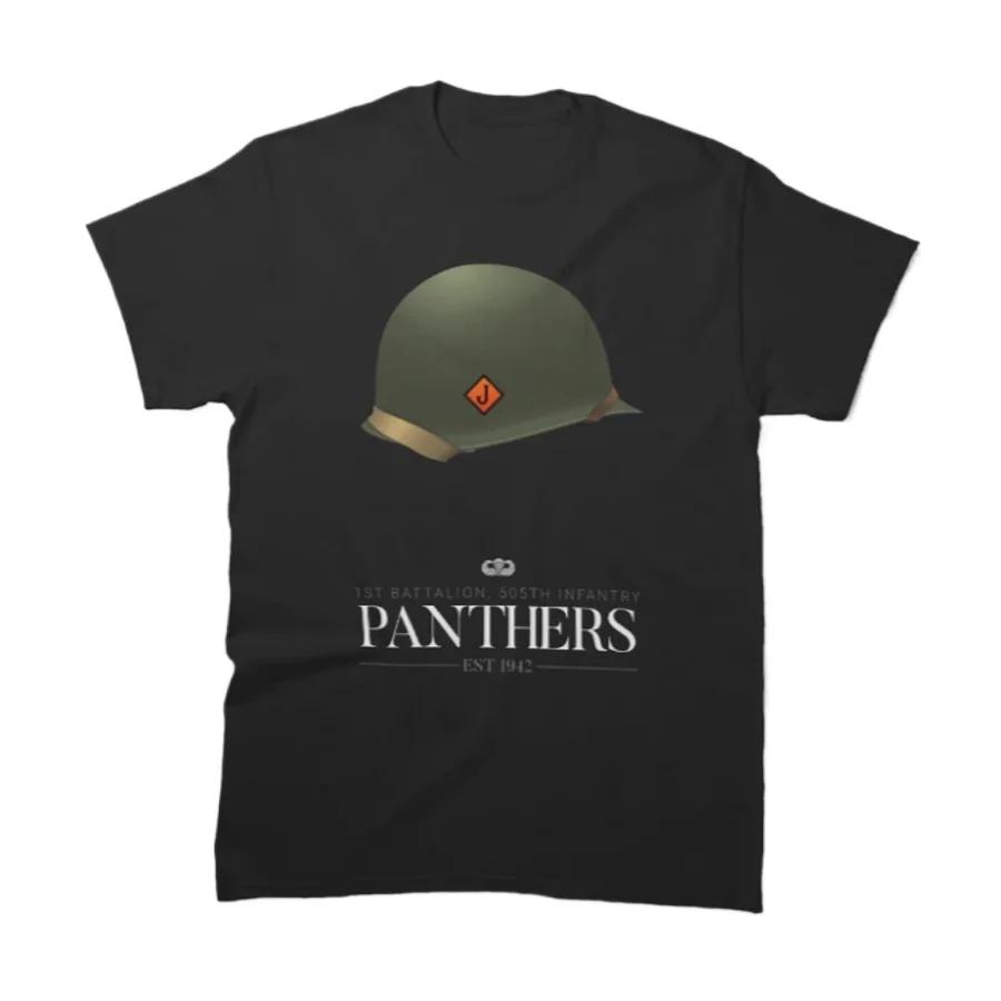 1st Battalion 505th Infantry RegiUnisext Panthers TShirt 100 Cotton ONeck Summer Short Sleeve Casual Unisexs Tshirt Size S3XL S