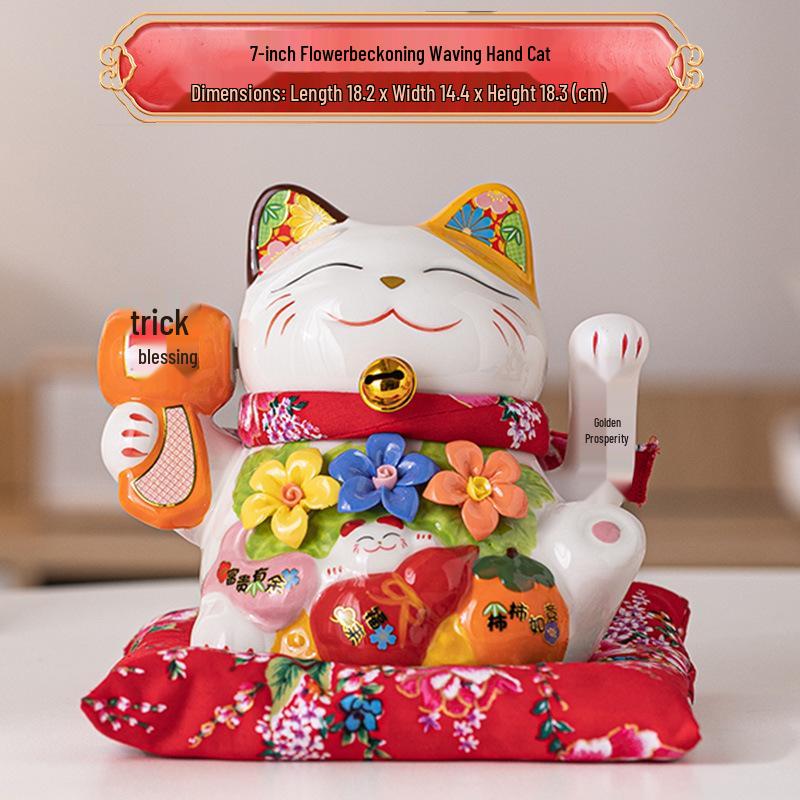 Automatic Waving Lucky Cat Ornament - Prosperity Gift for Home, Shop, or Business Entry