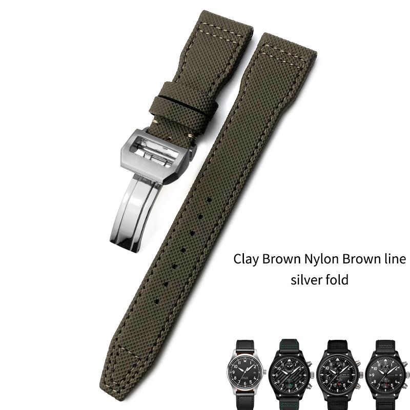 

20mm 21mm 22mm High Quality Woven Nylon Watchband Fit for IWC Pilot SPITFIRE MARK 18 Portugieser Portofino TOP GUN IW3777 Strap 22mm