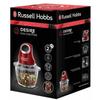 Mini Hachoir - RUSSELL HOBBS - Desire 24660-56 - 200 W - Bol En Verre 1 L - Lames Inox - Rouge Et Noir