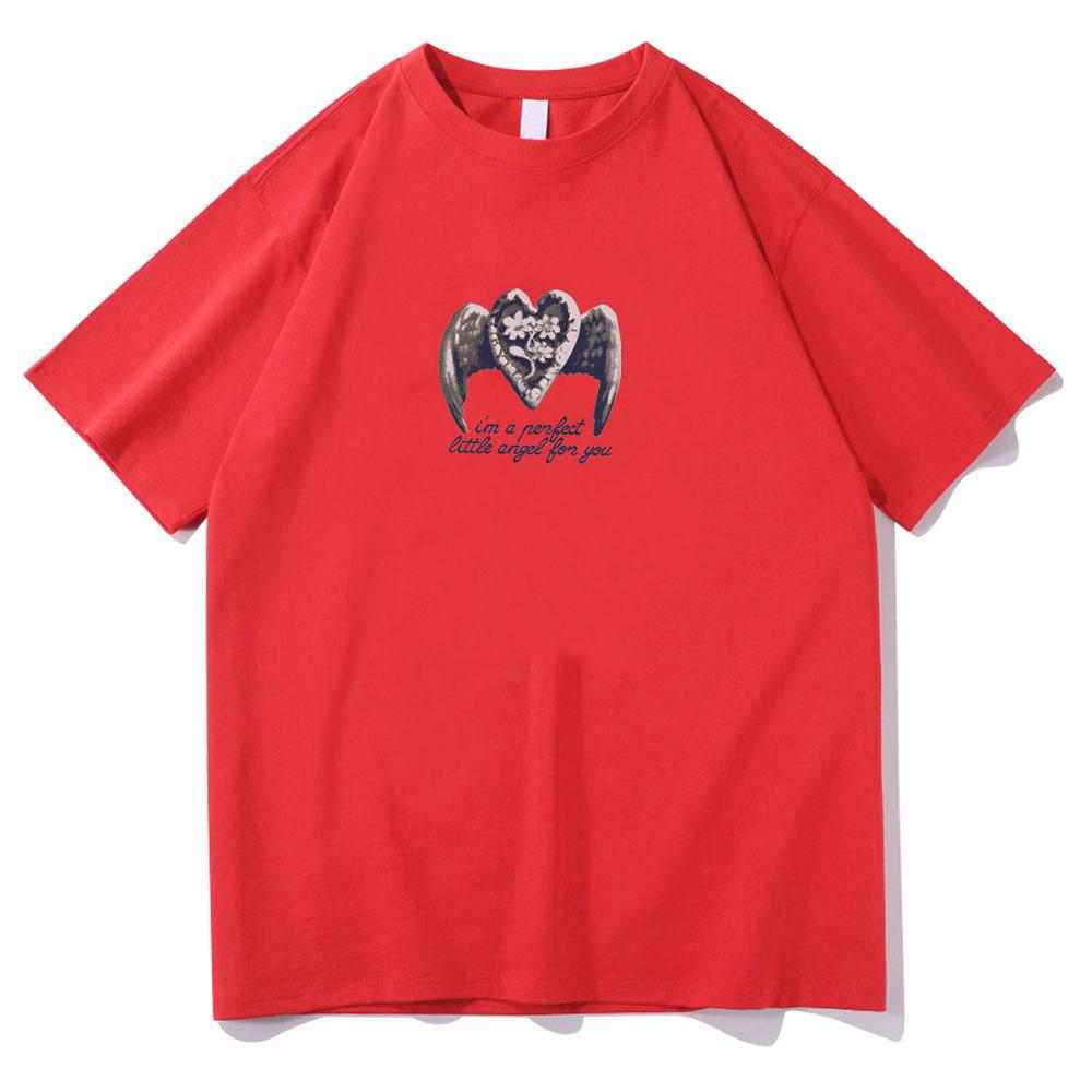

Melanie Martinez Cotton Shirts Perfect Little Angel Tee Summer Comfortable Round Neck Short Sleeve Streetwear Unisex Tops XXL червоний