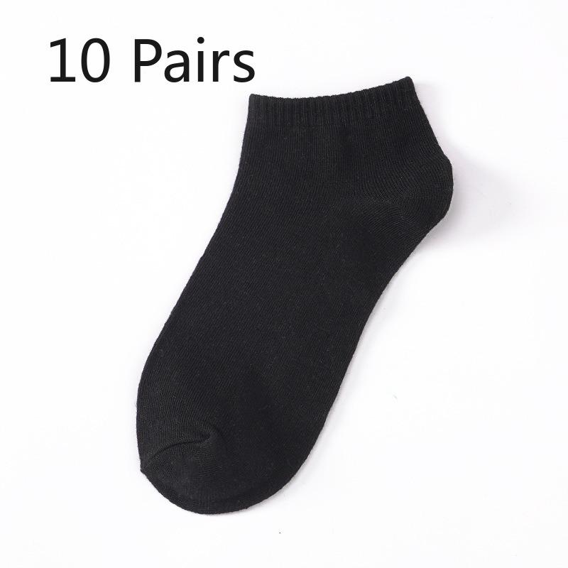 10 Pairs of Men's Spring and Summer Sweat Absorption Shallow Mouth Invisible Socks