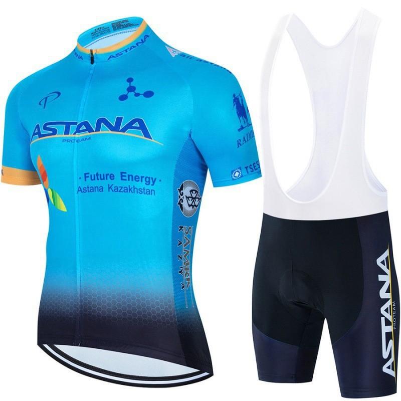 Mens Cycling Bib Shorts Set With Short Sleeve Jersey Breathable Sportwear Road Bike Riding