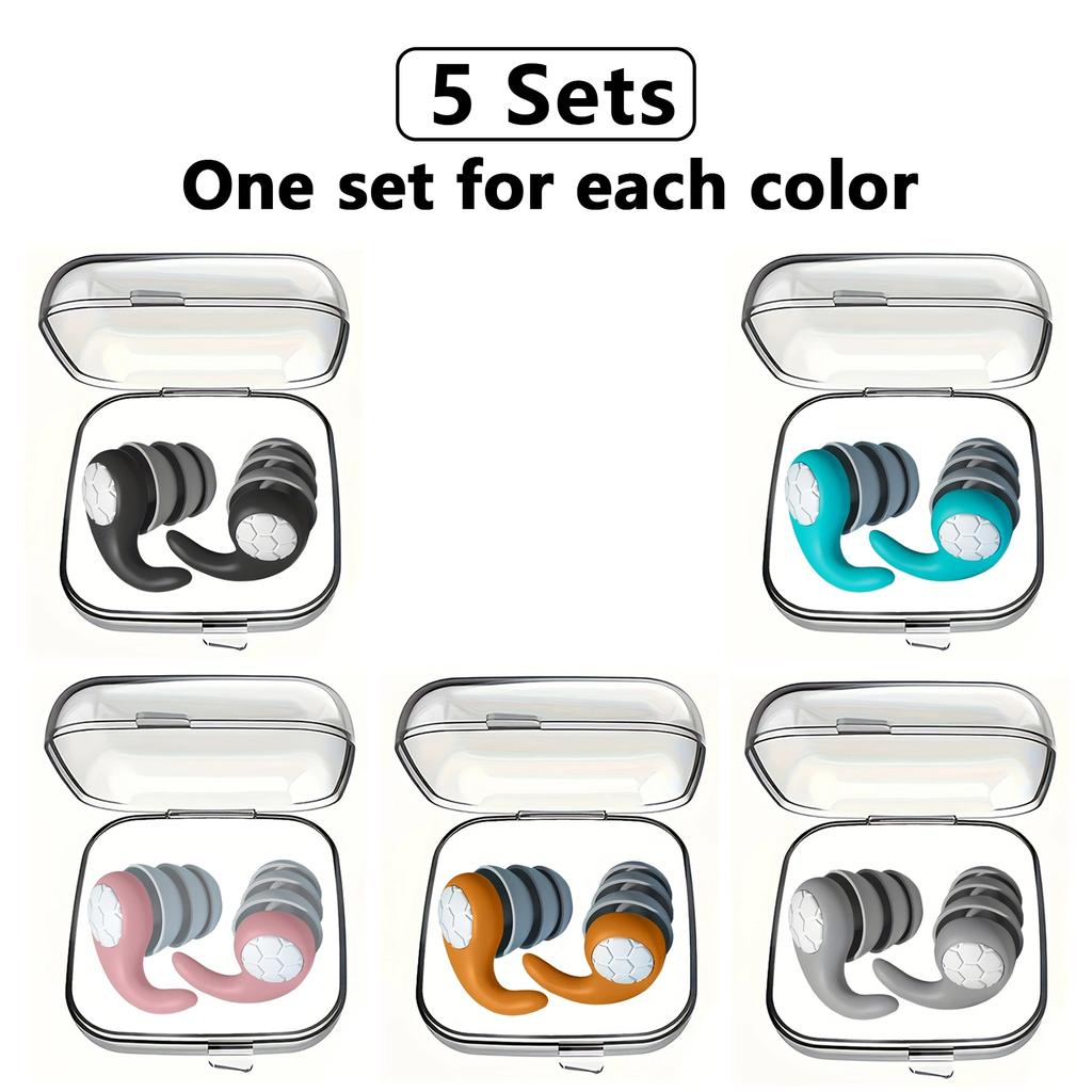 HUAK 1 Pair Soft Silicone Earplugs - Noise Canceling, Comfortable Fit, for Sleep, Swimming, Creating a Silent Environment