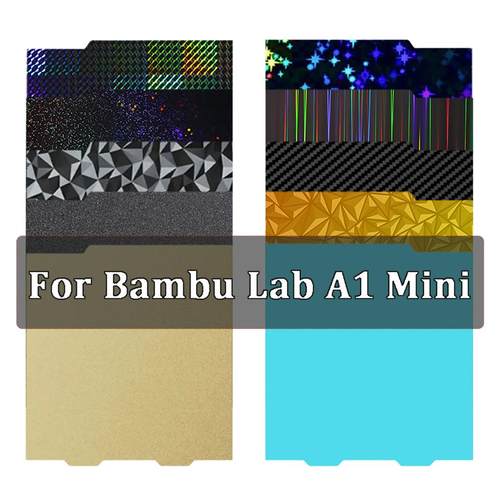 184x184mm For Bambu Lab A1 Mini Build Plate H1H PEY PEO PET PEI Smooth Textured Bambulabs Bed Spring Steel Sheet Pei Sheet