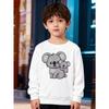 European sizes Kids' Stylish Sweatshirt, Round Neck Pullover , Featuring a Cartoon Koala Print, Suitable for Daily Casual Wear And Outdoor Activities
