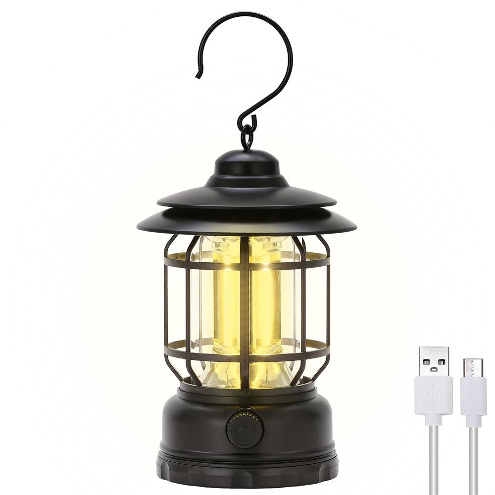 

Кемпинговый портативный ретро-фонарь, винтажный фонарь для освещения палатки, водонепроницаемый уличный фонарь для сада, уличной дорожки, газона black