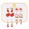 Festive Christmas Earrings Set: Creative Reindeer, Snowflake & Santa Claus Studs for Women