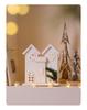 Wooden Luminous Christmas House Ornament with Lights