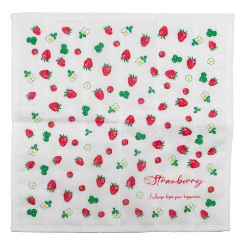 Koji Company Women's Dishcloths, 30x30cm, Kaya Fabric, 7-Layer, 2-Piece Set, Juicy Strawberry and Strawberry Garden Designs, 414332