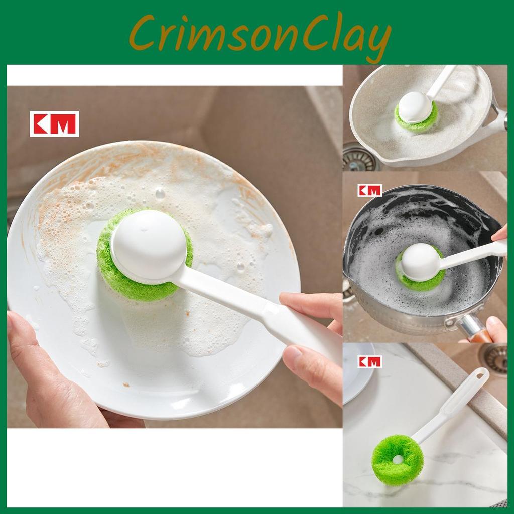 Pot Scrubber With Pp Sponge For Nonstick Cookware Cleaning Kitchen Utensil