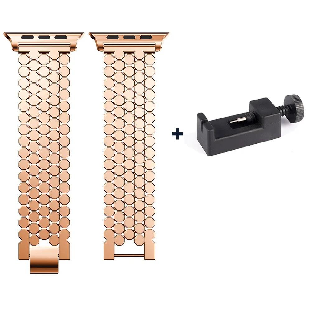 Stainless Steel Bands For Apple Watch Series 9 8 7 6 SE 5 4 3 Ultra2 1 Band49 38 42 40 44 41 45mm Bracelet Loop For Iwatch Wrist