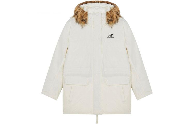 New Balance Down Jackets Women s Beige Hooded Moderate Other AWJ13340-SST L