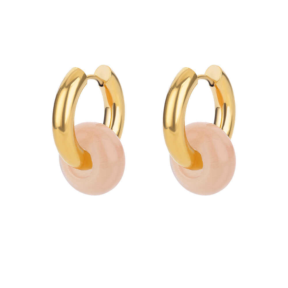 Kolorowe Kolczyki Koła z Kamienia Naturalnego Dla Kobiet Stal Nierdzewna Opal Okrągłe Geometryczne Kolczyki Wiszące Moda Biżuteria Boho Prezenty