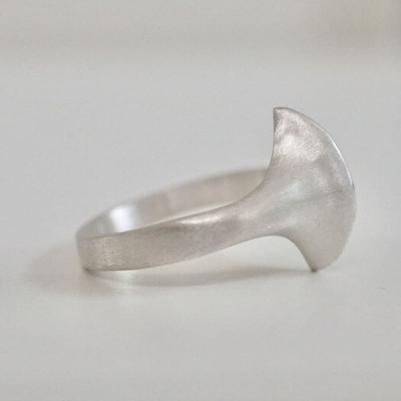 vacactsilver double one pointed ring