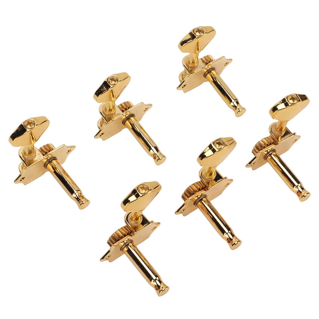 Guitar Tuning Key 3 Left 3 Right 1:18 Gear Ratio Stable Durable Easy Install Musical Instrument PartsGold