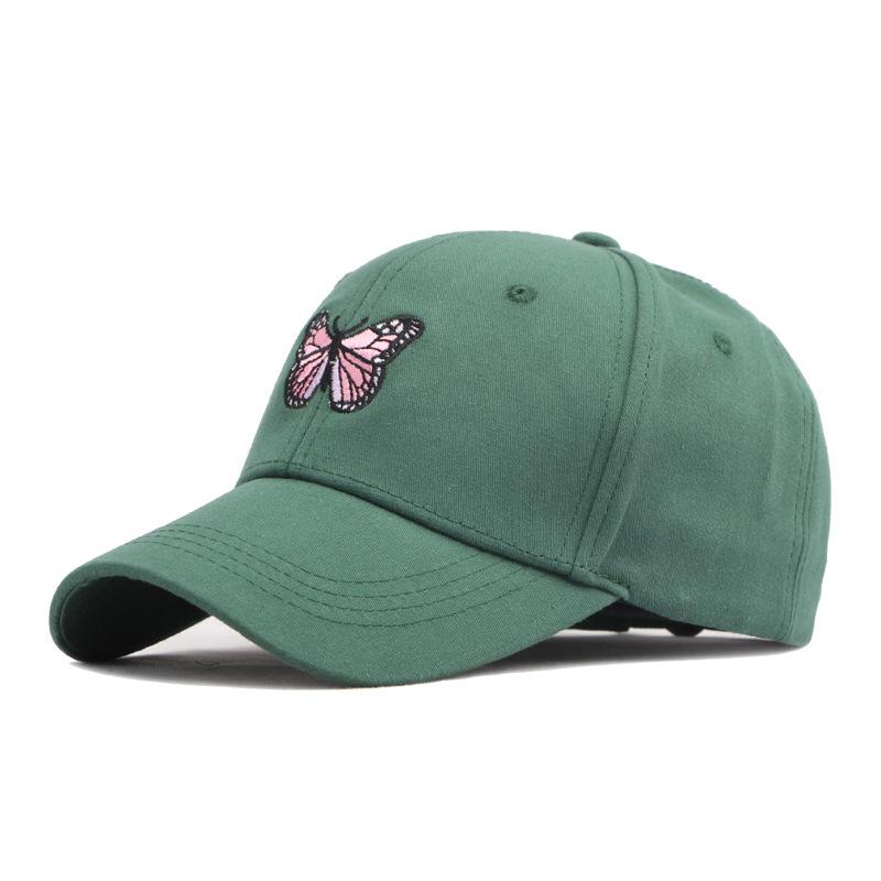 

Бейсбольная кепка с вышивкой бабочки, женская солнцезащитная кепка на весну и лето зелёный