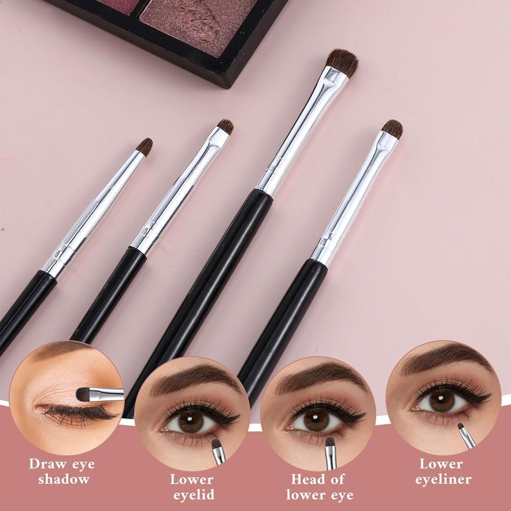 8PCS Eye Makeup Brush Sets, Mini Smudge Brush for Eyeliner Small Eyeshadow Brushs Set Small Makeup Brushes Soft Eyeshadow Eyeliner Brushes for Powder
