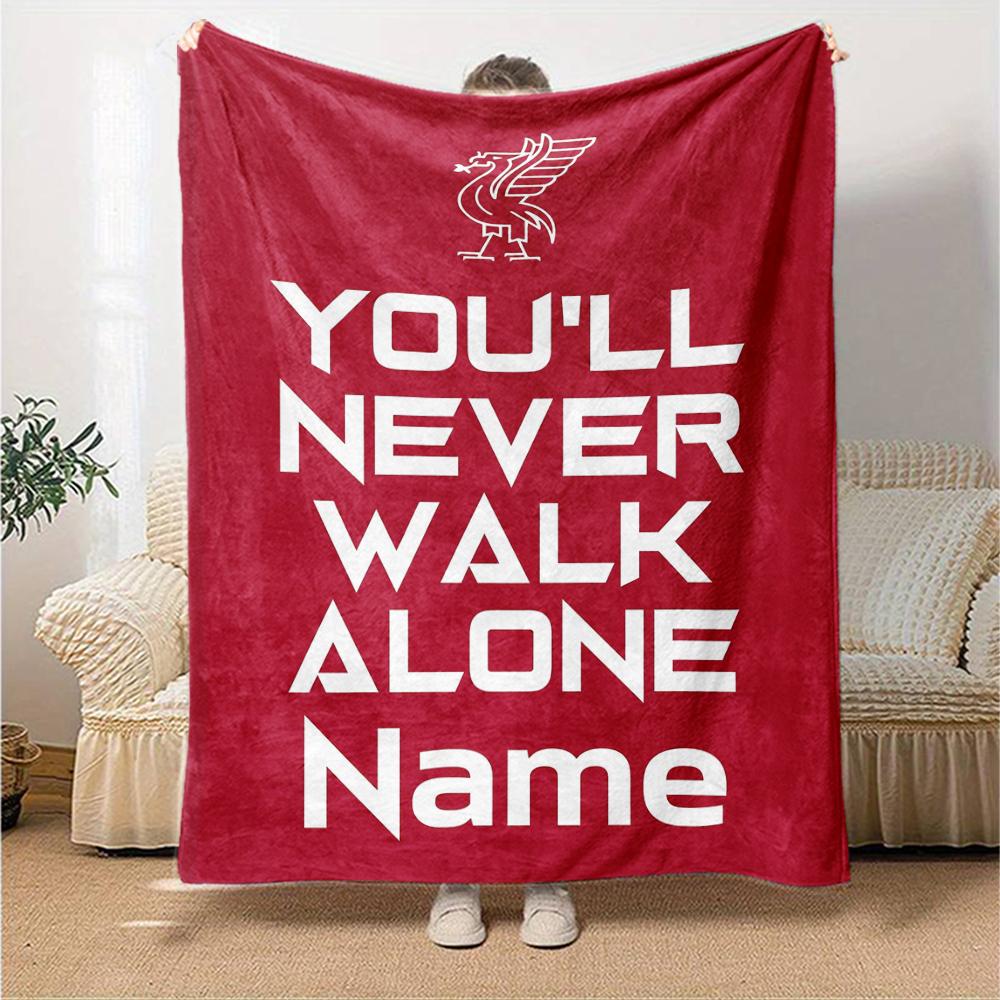 Custom Name Liverpool Football Club Theme Printed Blanket Perfect For Couch Bed Travel Outdoor Use Machine Washable Cozy Durable