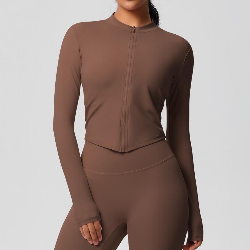 Women s Slim Fit Full Zip Long Sleeve Quick Dry Breathable Athletic Workout Jacket XS